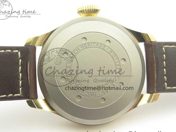 MIROTIME 0405 Big Pilot IW501005 Real Bronze ZF 1:1 Best Edition Black Dial on Brown Leather Strap A Sleek 7192